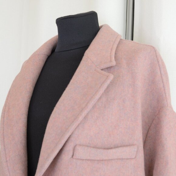 NWT Isabel Marant Limi Pink Wool Cocoon Coat Sz M/6 - Picture 6 of 12